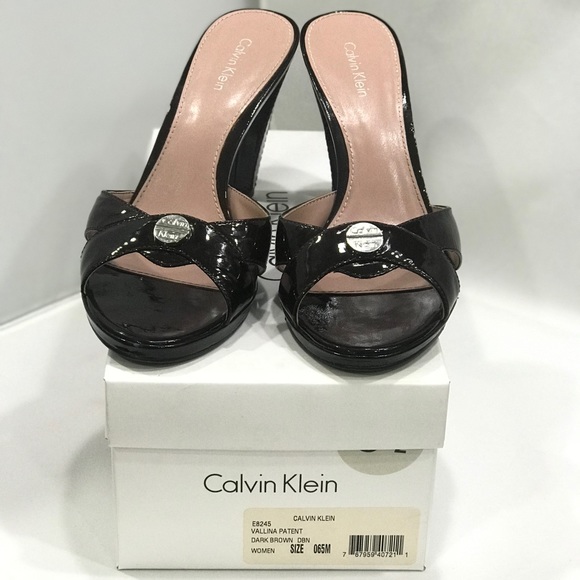 Calvin Klein Vallina Peep Toe Slide Sandal Heel - Picture 5 of 5